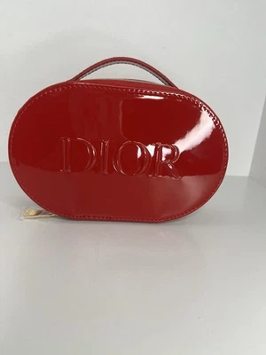 DIOR Beauty RED Makeup Bag/ Pouch with Handle NWOT