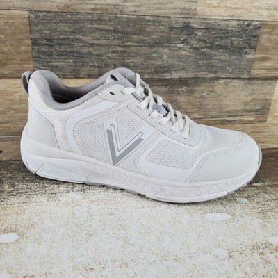 Vionic Walk Strider 001 Womens Walking Shoes Sz 9.5 M White Leather Sneakers