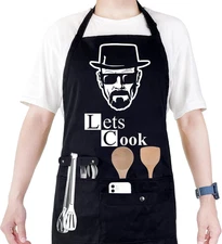 Funny Cooking Chef Apron for Men with Pockets BBQ Kitchen Work Aprons Birthda...