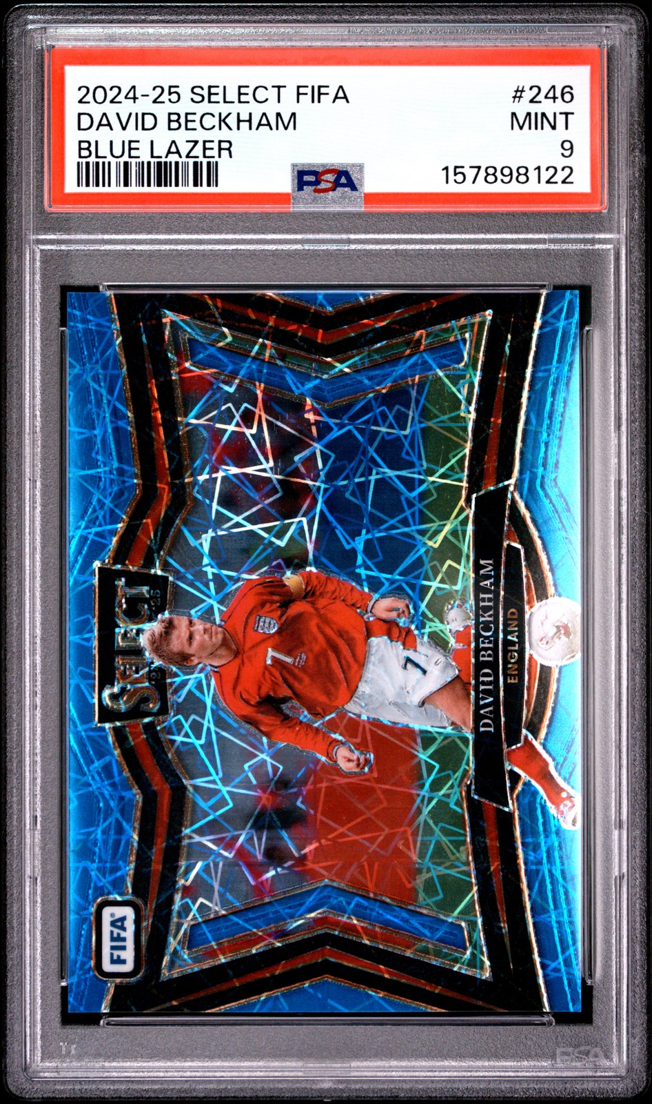 2024-25 PANINI SELECT FIFA BLUE LAZER #246 DAVID BECKHAM PSA 9