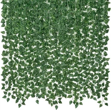 14 Pack 98Ft Artificial Ivy Garland, Fake Vines UV Resistant Greenery Leaves Fak