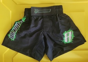 REVGEAR YOUTH Kids PRO FIGHT SHORTS XXS (4/6) BLACK with Green Sz XXS 4/6