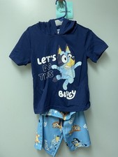 Children's Bluey Hooded Short Sleeve Shirt and Matching Shorts - Size 5T