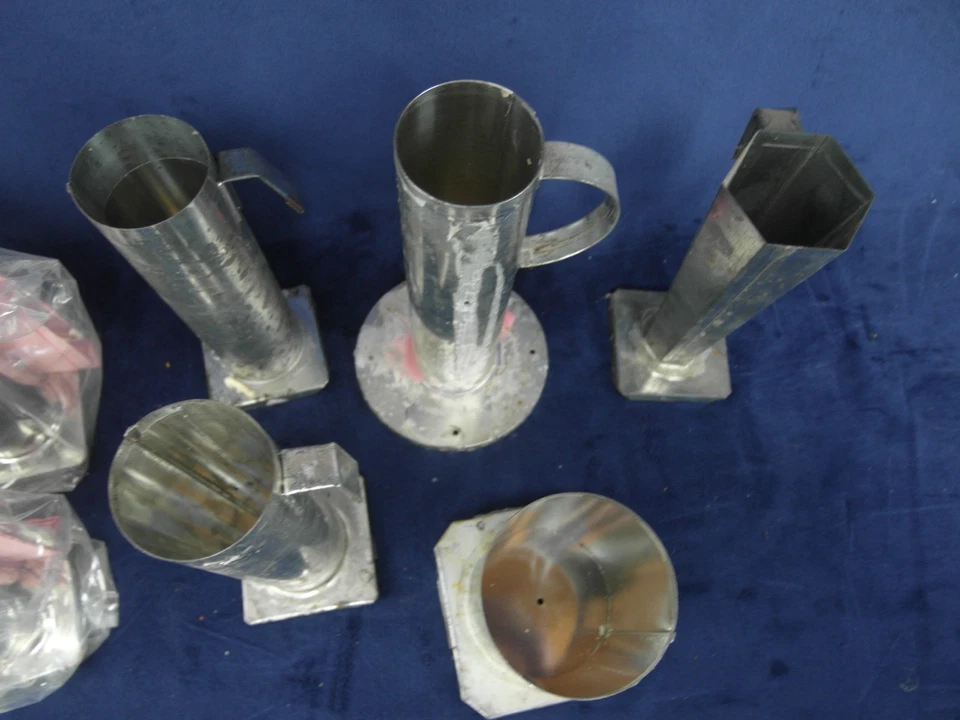 Lot of 9 Metal Pillar Candle Molds Tin Round Star Square 7" - Image 2 of 4