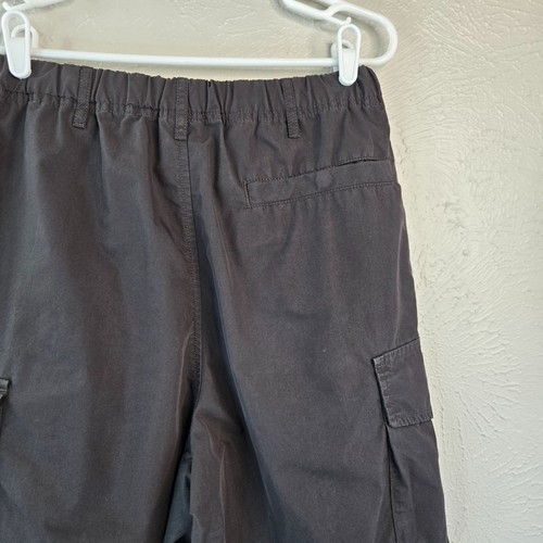 Uniqlo Wide Parachute Cargo Pants Black Nylon Drawstring Baggy Jogger Sz 27 X 30 - Picture 10 of 11