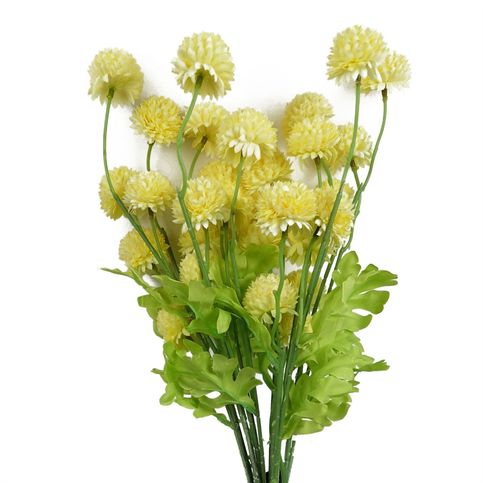 Leaf Unisex Yellow Pack Of 6 X 50Cm Dahlia Pompom Artificial Stem | Size: 6 X 50 Cm - Image 2