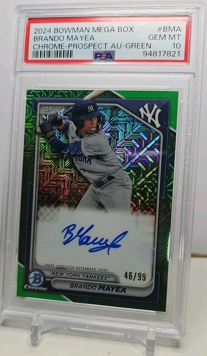 2024 Bowman #BMA-BMA Brando Mayea Chrome Prospects Autographs Mojo Green #/99