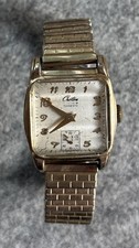 Vintage 1940s CROTON THINESTE 10k Gold Watch Beveled Crystal Secondhand Subdial