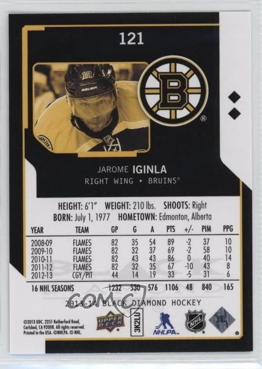 2013-14 Upper Deck Black Diamond Jarome Iginla #121 HOF - Image 2 of 2
