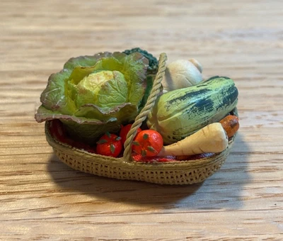 Dollhouse Miniature Basket of Assorted Vegetables by Falcon Miniatures - Image 1 of 4