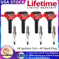 High Performance 4Pcs Ignition Coil & Spark Plug for Subaru XV Crosstrek 2.0L H4