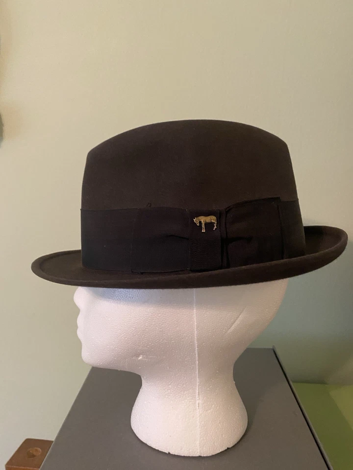 Sombrero Fedora Vintage Stetson The Sovereign Mode Borde Marrón Talla 7 Foto 4 de 4