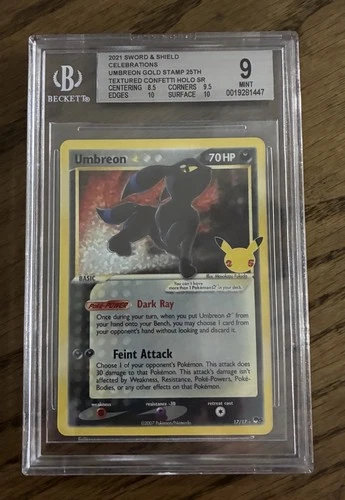 UMBREON #17 POKEMON CELEBRATIONS BGS 9 GOLD STAR PSA 9