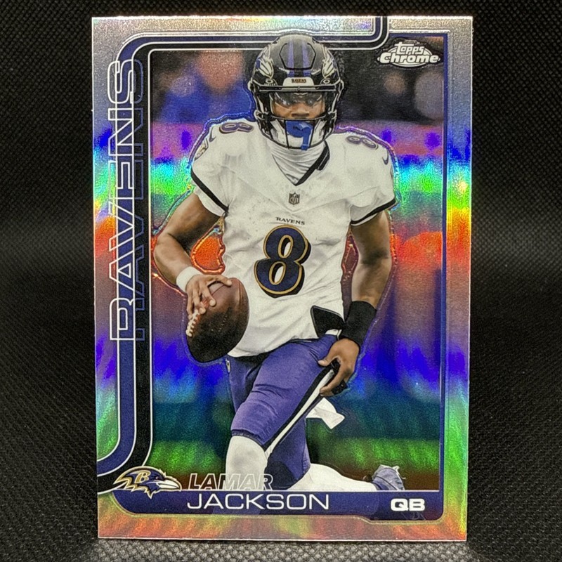 2025 Topps Chrome Football Lamar Jackson Refractor #24 Ravens