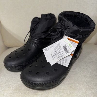 Crocs Unisex Black  Classic Lined Neo Puff Boots | Mens 9/ Women's 11 BNWT