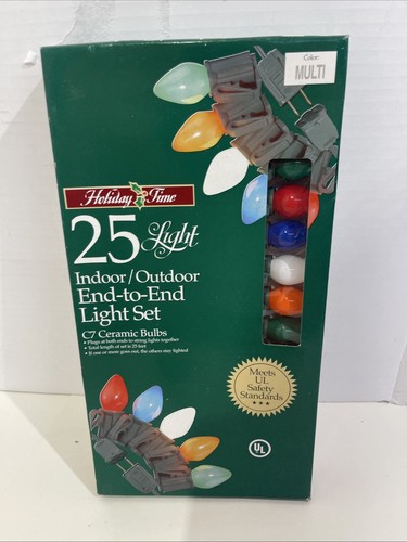 Vintage Christmas Lights Multi Color Indoor/Outdoor C7 Ceramic String Lights
