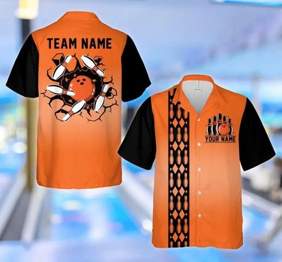 Personalized Name Bowling Hawaiian Shirt Custom Color Bowler Button Up #7