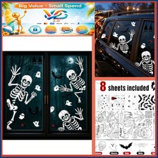 Halloween Window Clings Decorations Skeleton Ghost Bat Stickers 110 Pack