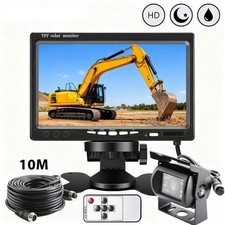 7" LCD Monitor Car Rear View Camera Kit HD Reversing System for Van Truck Bus UK