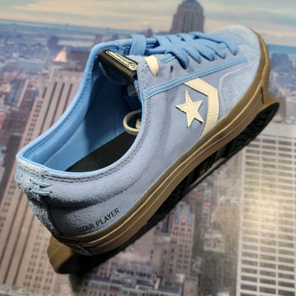 Converse Star Player 76 Ox Low Top Suede Light Blue Mens Size 11.5