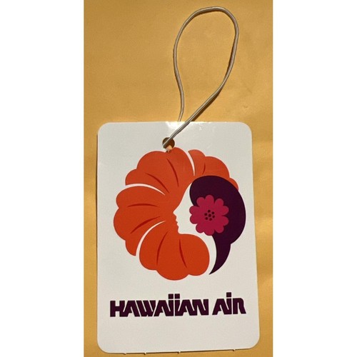 Vintage Hawaiian Air Luggage Tag Pualani Logo Airline Collectible HAL 306 Orange
