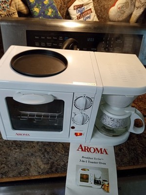 Toaster oven, coffee maker & griddle Aroma Breakfast-To-Go  3-in-1 Model ABT-103