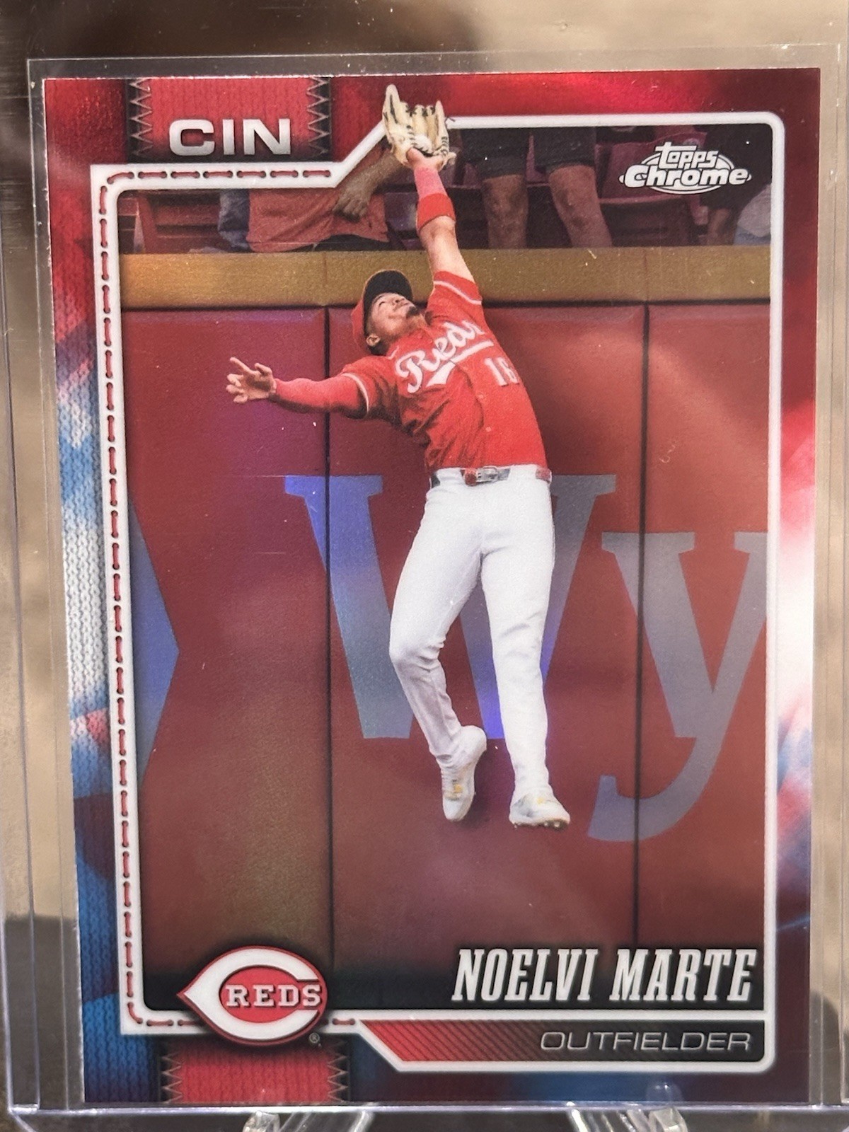 2026 Topps Chrome Noelvi Marte RED, WHITE and BLUE REFRACTOR Reds #11