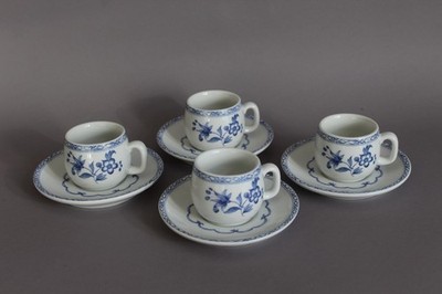 Limoges Porcelaine de Paris Vieux Chine Bleu 4 Espresso Mokkatasse m. Untertasse