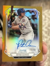 2019 Bowman Sterling Pete Alonso Gold Auto Refractor 12/50 Mets