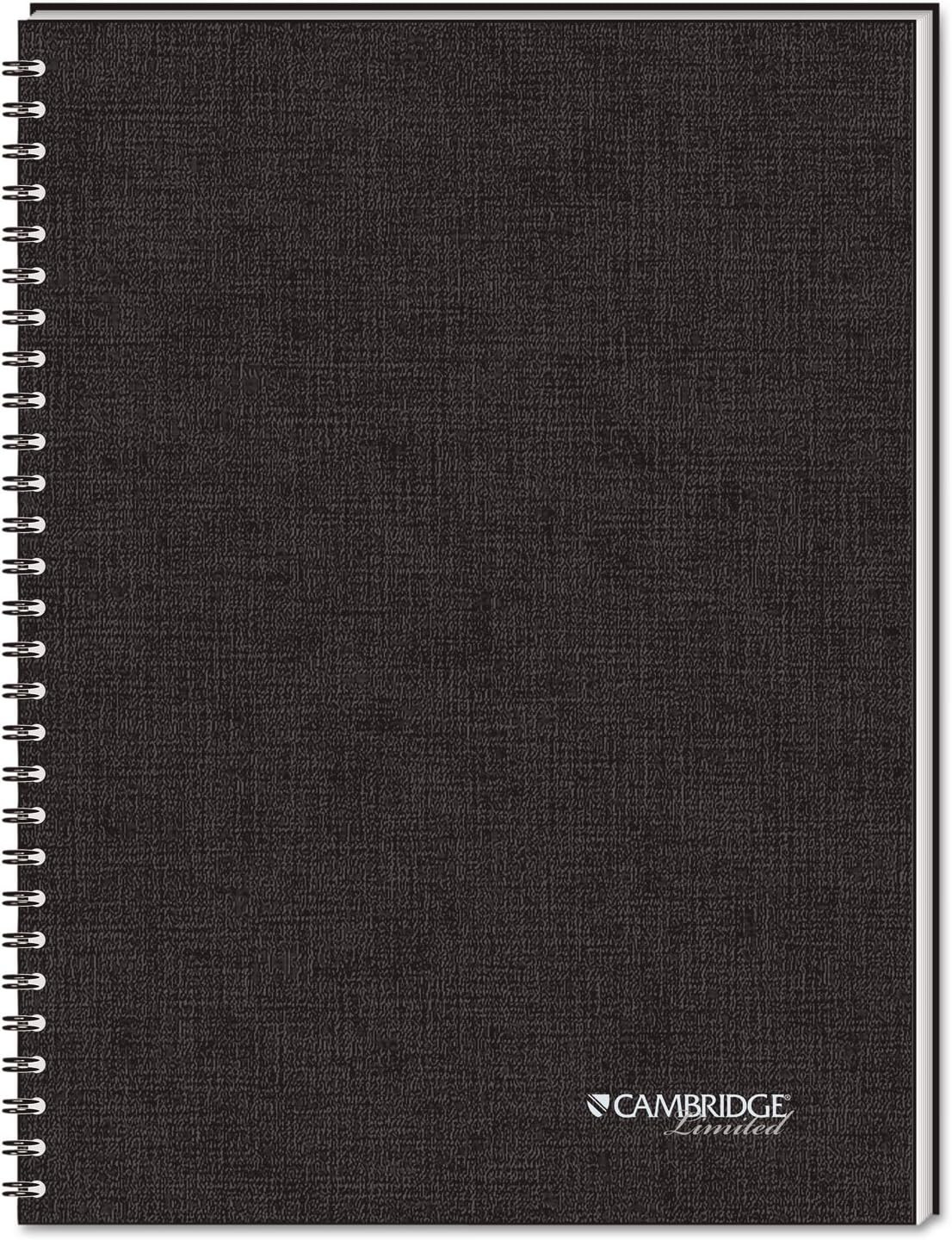 Black 5x8 Business Notebook Legal Ruled Perforated Wirebound 80 Sheets