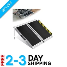 Lightweight 2FT Aluminum Folding Ramp - Perfect for Home Steps & Mobility