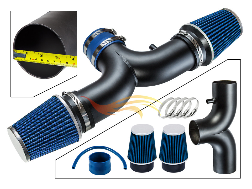 RW BLUE 2000-2002 Dodge Durango/Dakota 3.7L/4.7L Dual Twin Air Intake Kit+Filter