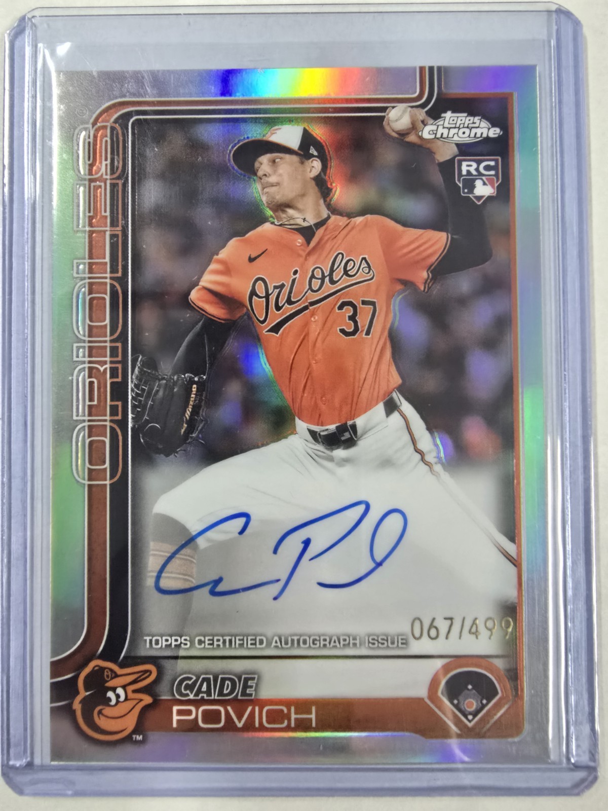 2025 Topps Chrome - Rookie Autographs Cade Povich #RA-CP Refractor /499 (AU, RC)