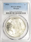 1921 MORGAN DOLLAR ~ BRIGHT WHITE PCGS MS64! INV#806
