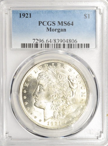 1921 MORGAN DOLLAR ~ BRIGHT WHITE PCGS MS64! INV#806