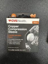 CVS Copper Elbow Compression Sleeve Extra LARGE Black 15.5  -16  .