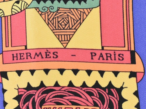 HERMES 100% Silk Carre 90 Scarf ASTRES et SOLEILS Blue - Picture 6 of 15
