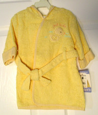 Vintage Carter's Yellow Terrycloth Bathrobe Duck Size 0-9 Months NEW