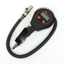 Digital Tire Pressure Gauge With Braided Hose And Chuck Inflator And Deflator