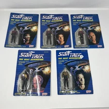 Vintage Galoob Lot of 5 Star Trek The Next Generation Action Figures Box Damage