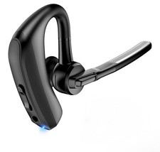 Bluetooth Ear-hook Headset Dual-Mic Noise Cancelling Wireless Multipoint Black