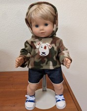 American Girl Bitty Twin Boy Sweatshirt Camo Shorts Gym Shoes