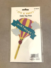 BIRTHDAY Party Balloon Cake Topper, Sign, Decoration - Blue - CUTE - SEALED, NEW