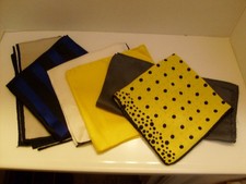 Lot of 6 Men's Silk Pocket Squares