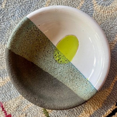 Ettore Sottsass Bitossi Lava Ceramic 6 5/8'' Flat Bottom Bowl Italy *RARE*