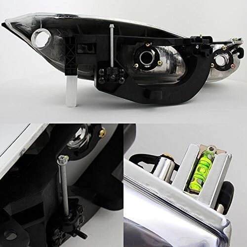 Par de faros negros de repuesto izquierda+derecha para Saturn SC1 SC2 2001-2002 cupé Foto 2 de 3