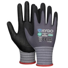 Work Gloves with Grip Dots on Palm for Anti-Slip 3 Pairs, KG19N, MicroFoam