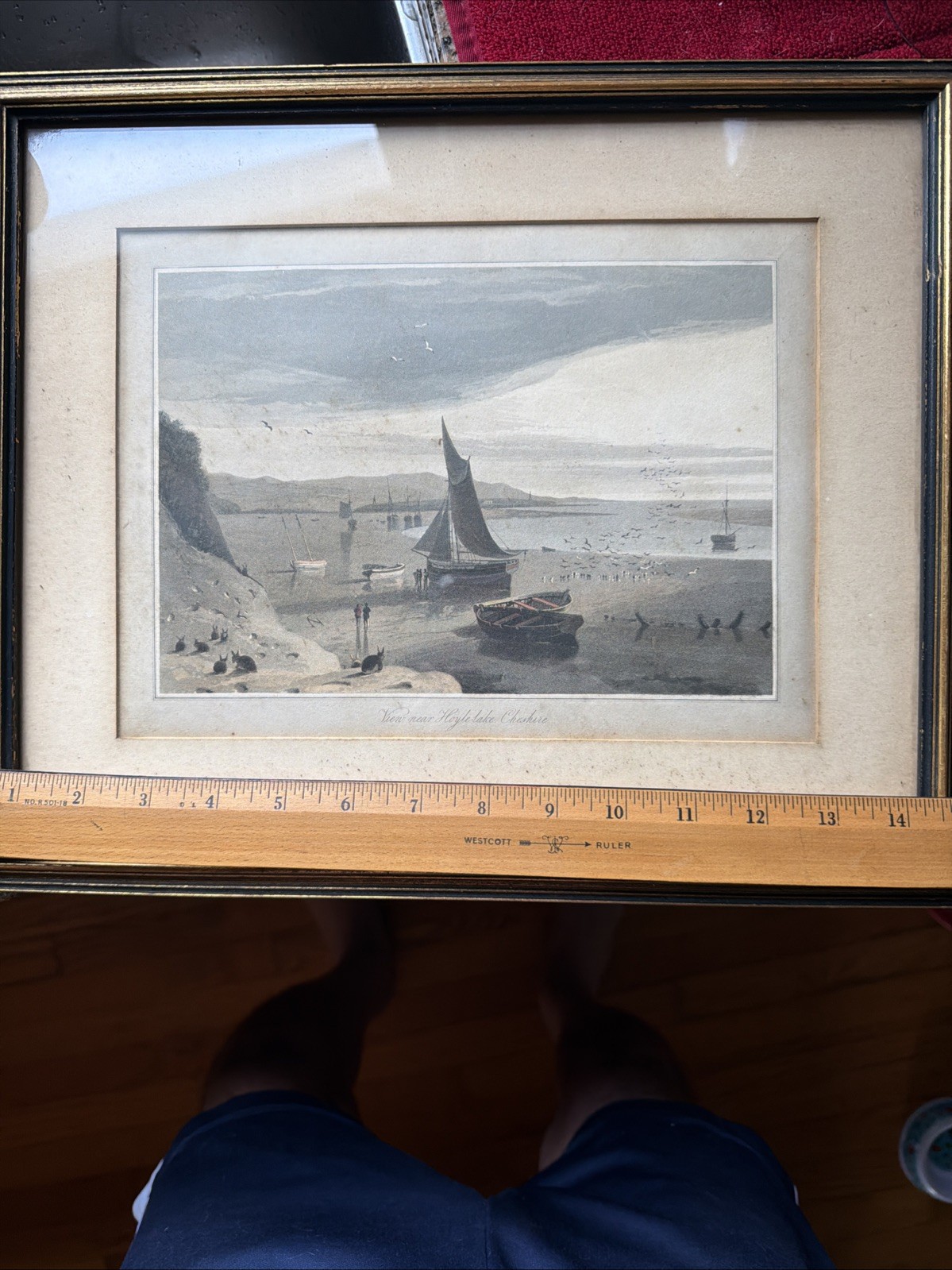 Antique Engraving "View Near Hoyle Lake, Cheshire" 1815