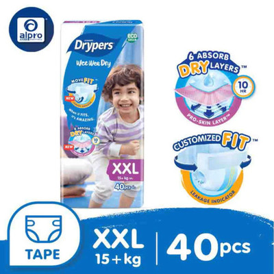 XXL40 Drypers Wee Wee Dry Mega Pack Disposable Nappies Nappy
