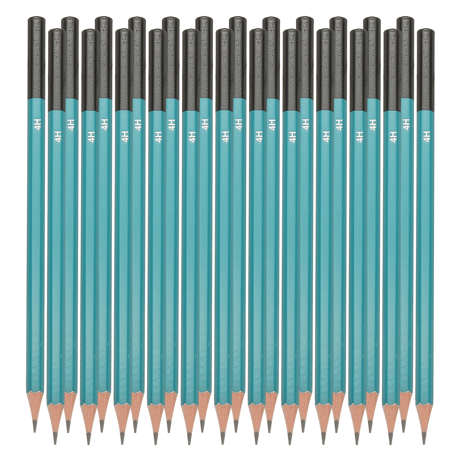 4H Drawing Pencils, 24PCS, Hexagonal , Black Refill, Green/B